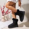 Fashion Comfortable Fashion Casual Flocking Winter Warm Ankle Length Snow Boots Women Shoes 2025 Bow Tie Thicken Female Boots Ladies