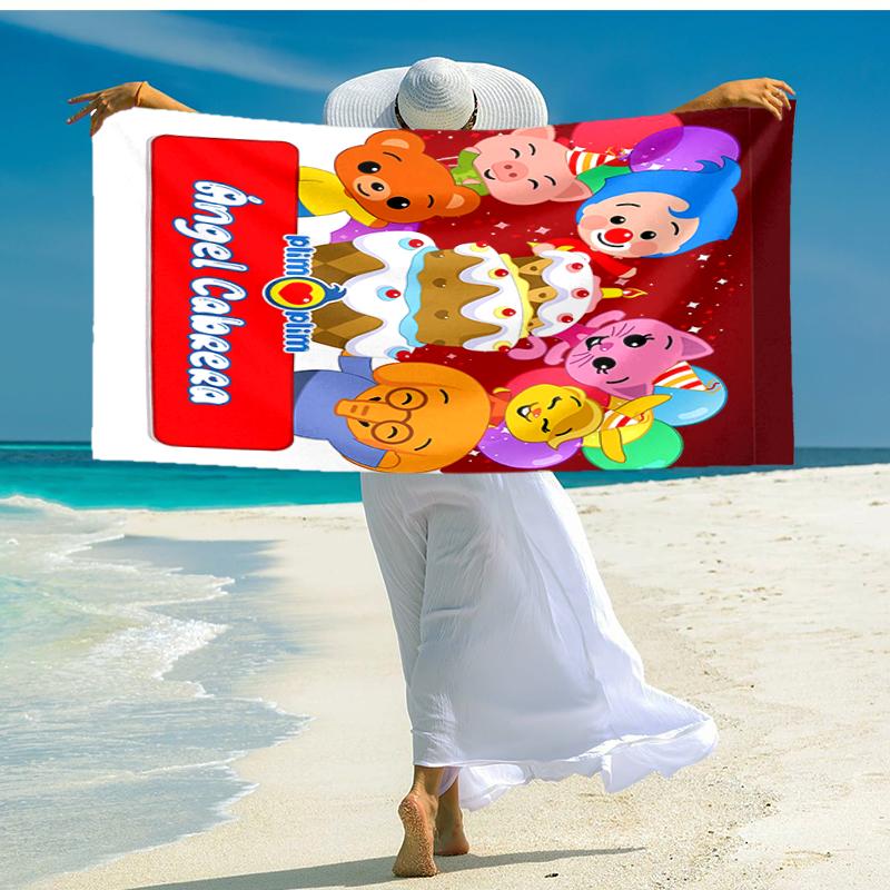 Personalized customized proof beach towel with plim plim pattern - soft, absorbent,quick-drying,perfect swimming,camping&bathing