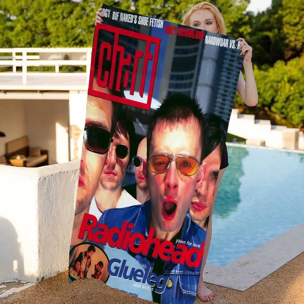 R-Radiohead Band Rainbow Microfiber Blanket Quick Drying Beach Towels Oversized Printing Super Absorbent Pool Towel Blanket