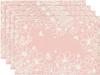 Pink Bloom Flowers Summer Placemats Set of 4, 12x18 Inch Seasonal Spring Table Mats for Party Kitchen Dining Pink Decoration