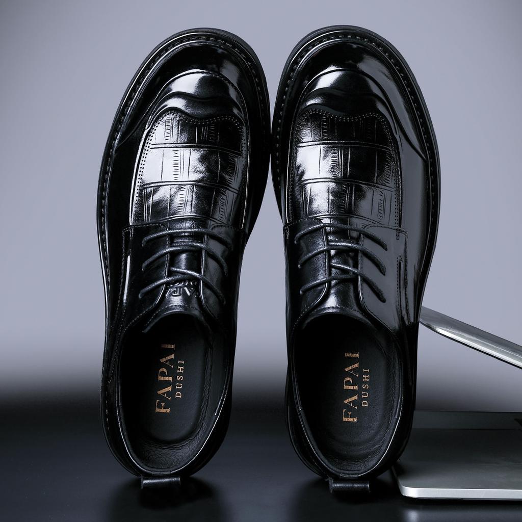 2025 Wenzhou leather shoes men's high-end leather men's shoes first layer cowhide business dress trend versatile leather shoes wear-resistant