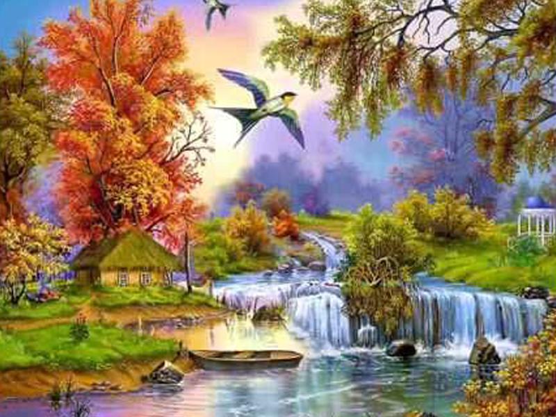 Dimond Painting Scenery Diamond Art Full Drill Needlework Diamond Painting Full Round