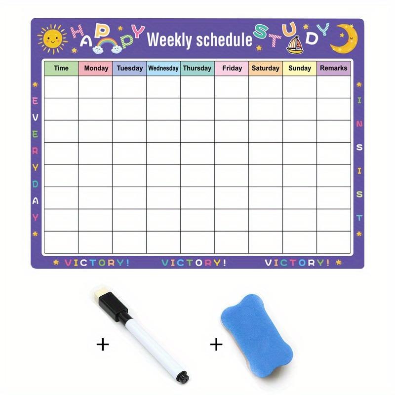 

Erasable Dry-Erase Fridge Calendar – Colorful Weekly & Monthly Planner with To-Do Lists, Magnetic Kitchen Decor & Study Schedule