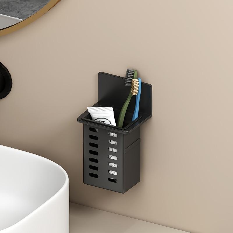 3pcs Wall-Mounted Toothbrush Holder, Plastic Bathroom Organizer for Toothpaste and Brushes, Multi-Functional Storage Rack, No Electricity Needed