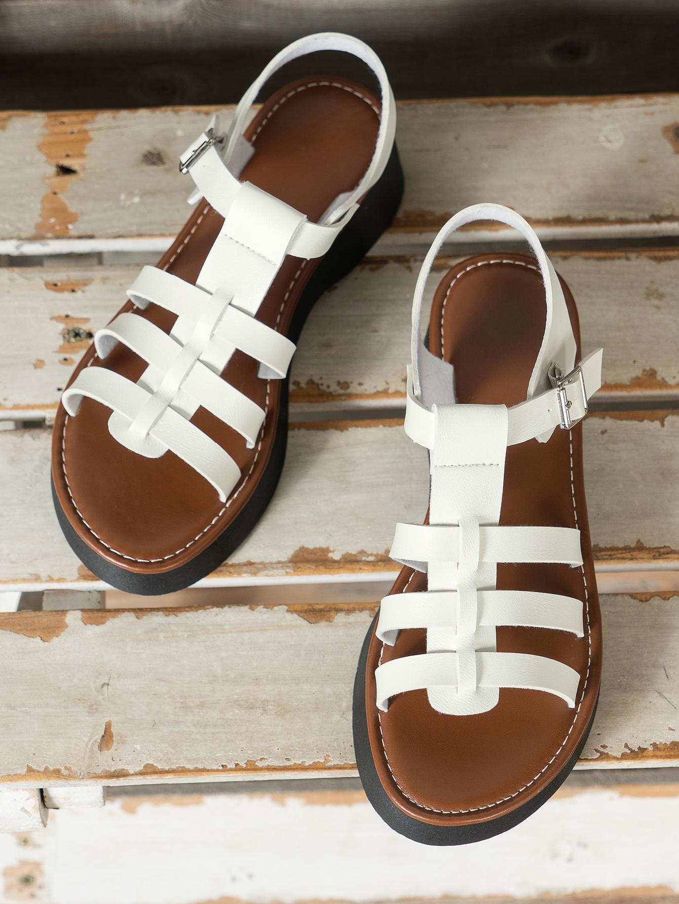 

Новые женские пляжные сандалии с плоской подошвой, универсальные удобные сандалии в простом стиле 42