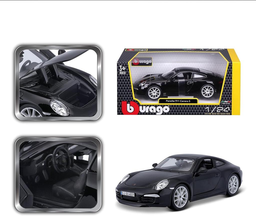 Brago Porsche Carrera Mini Car 911 CARRERA S 2012 1/24 (991) (Black) [Item]