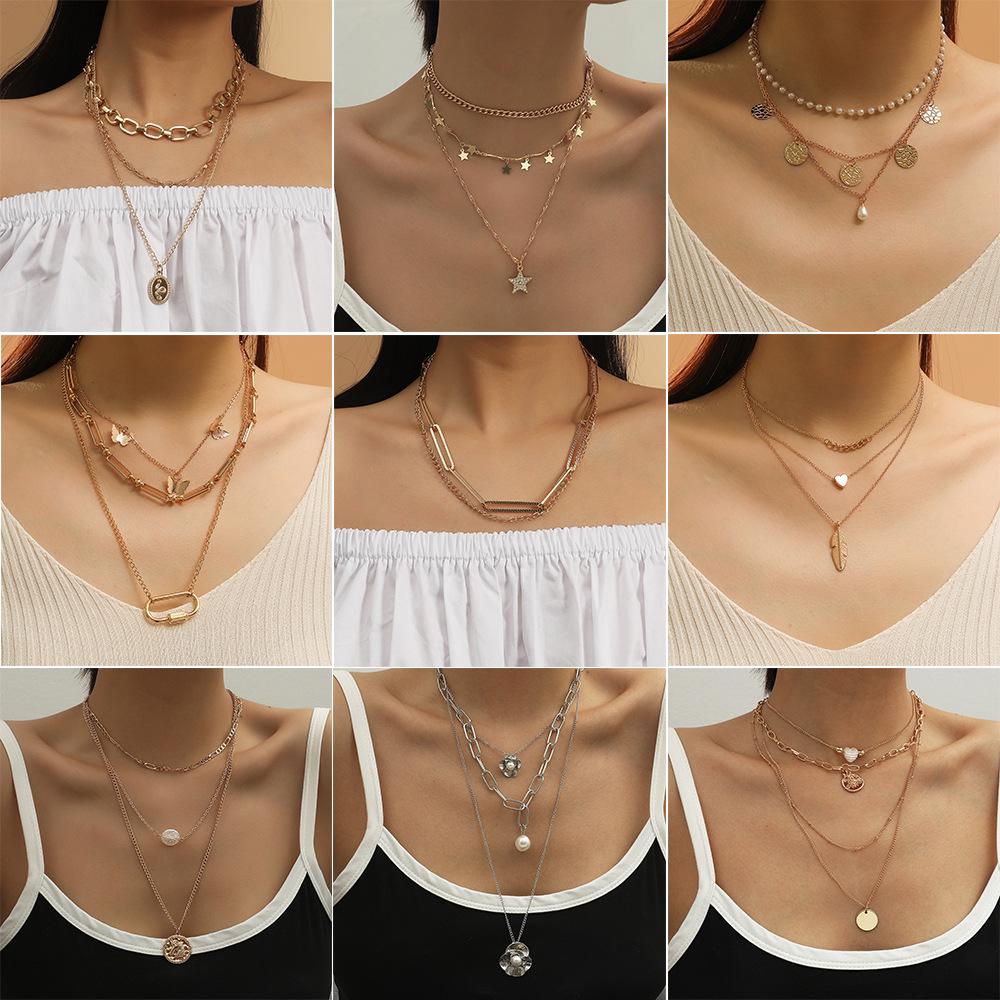 

Trendy Hip-Hop Layered Chunky Metal Chain Necklace for Men & Women