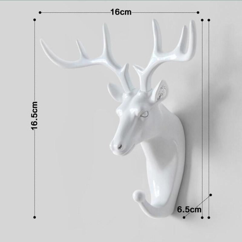 Wall Hanging Hook Vintage Deer Head Animal for Hanging Clothes Hat Scarf Key Deer Horns Hanger Rack Wall Decoration
