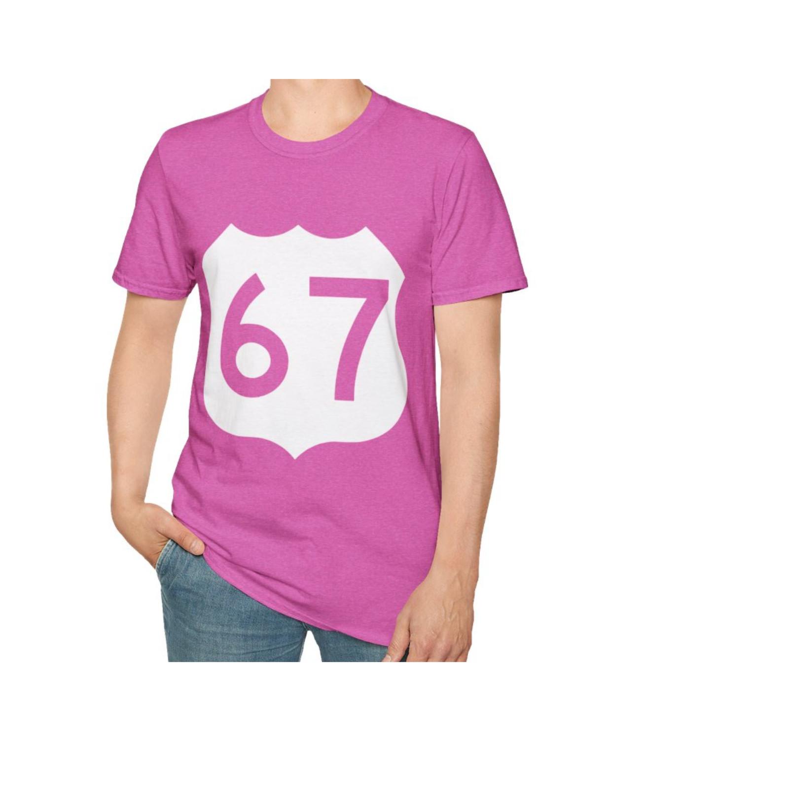 Route 67 Shield T-Shirt Fun gift Vintage Highway 67 Sign Tee S
