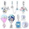 Charms 925 Silver Retractable Passport Beads Air Balloon Ice Cream Pendant Fit Bracelets Women DIY Jewelry Gifts