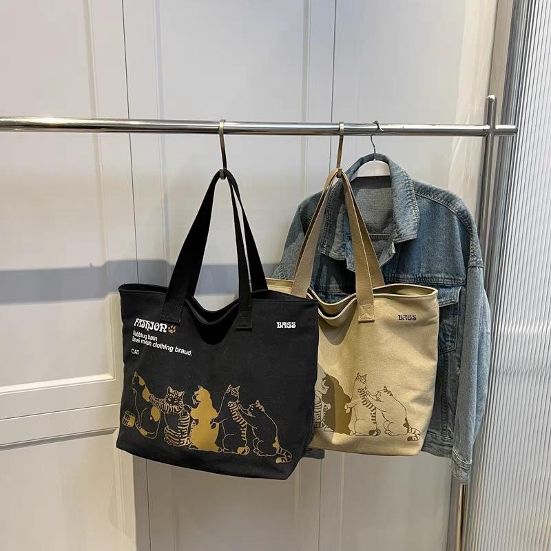 Frühling und Sommer Große Kapazität Canvas Tasche, Modische Damen Einzel Schulter Handtasche, Studentische Frühjahrs-Ausflugs-Reisetasche