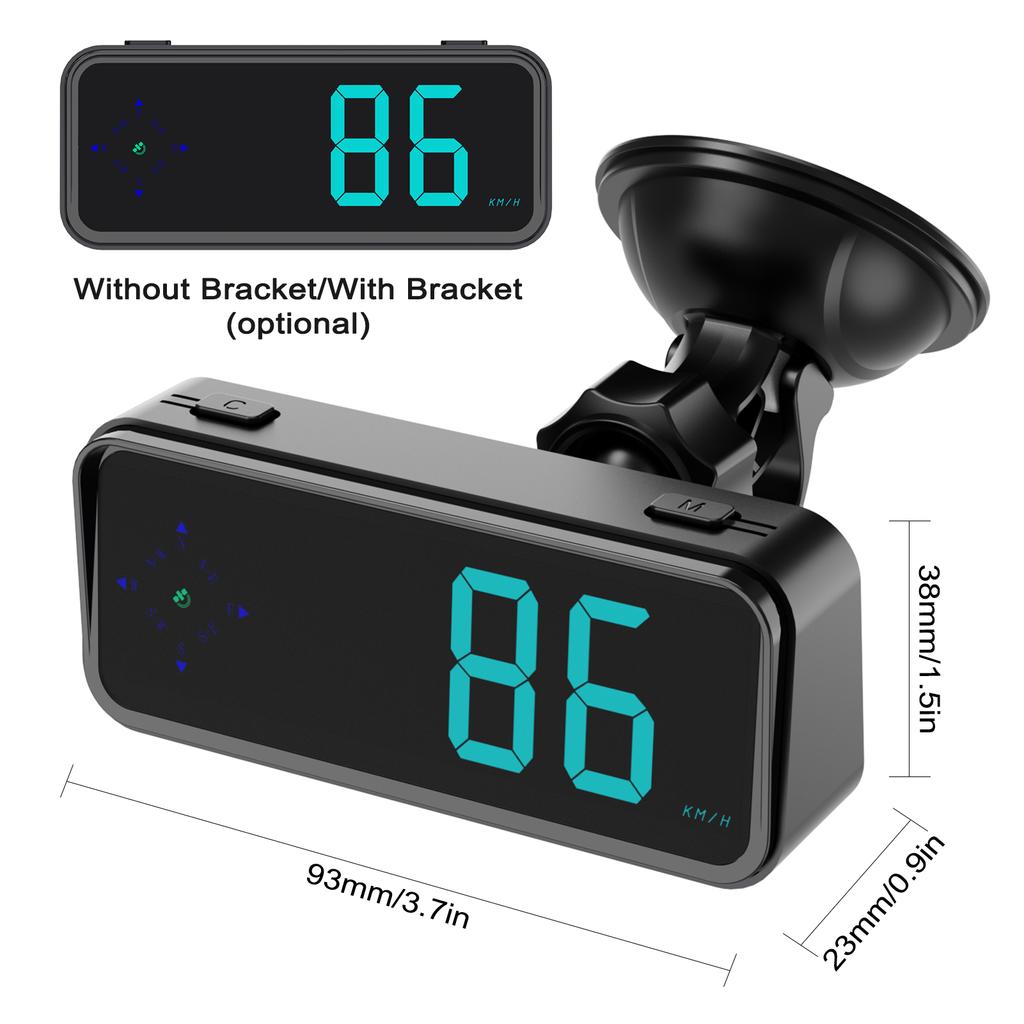 Auto Headup Display GPS Digital Tachometer KMH MPH umschaltbar mit bunter LED-Anzeige, Digital
