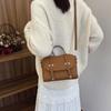 Hand shoulder bag 2025 new trendy women's bag retro solid color messenger bag versatile women's bag casual small square bag