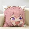 Yae Miko Cute Genshin Impact Cushion Cover Natural Linen Organic Fabric DoubleSided Printing Room Sofa Decor Pillow Case