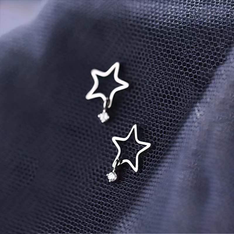 Beixi S925 Sterling Silver Star Stud Earrings: Delicate, Stylish & Cool for Women