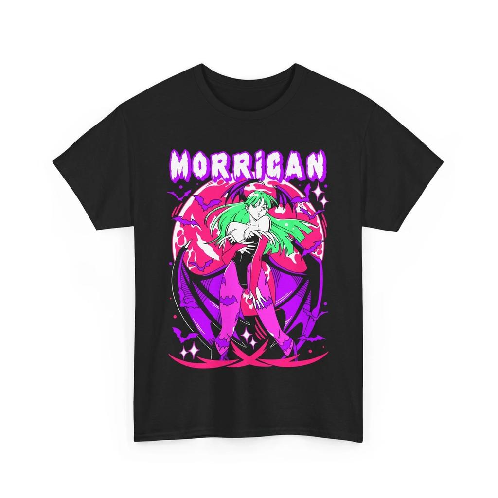 Summer Morrigan Aensland T-shirt, Darkstalkers Shirt, Girl Anime Waifu Gift Tee Men's Round Neck Short Sleeve