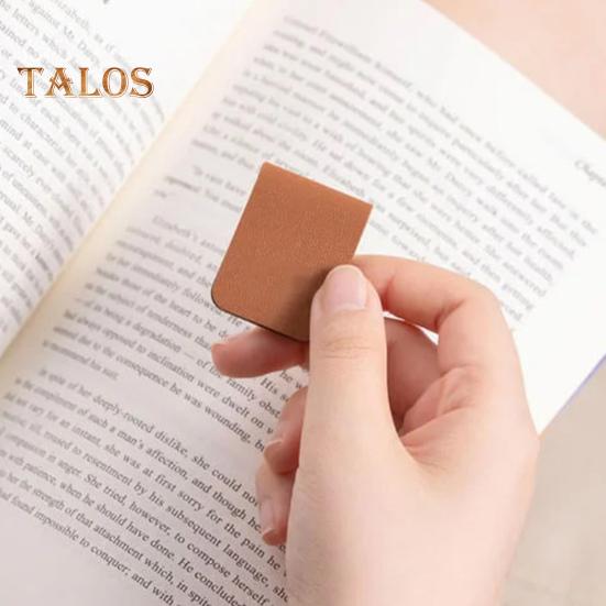 Magnetisches Lesezeichen aus Kunstleder mit Magnetverschluss, Buchklammer, schmale Eckpassform, Lesefortschrittstracker, Seitenmarker