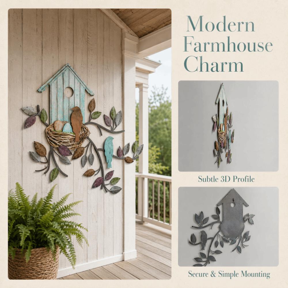 Rustic Design Metal Wall Decor Outdoor Art Tree Leaf Wall Decor Hanging Metal Tree Living Room