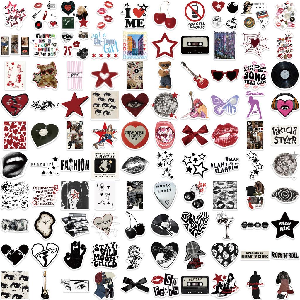 100 Y2K Downtown Girls Stickers Decorate Guitar Notebook Suitcase DIY Waterproof
