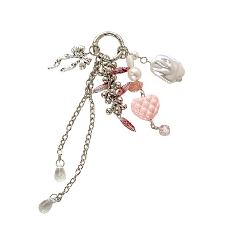Star Bag Charm,Lovely Keychain for Handbags,Backpacks Purses Decors Bag Accessories Beaded Star Bows Bag Key Charm Gift 1