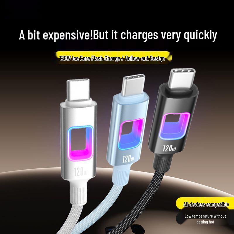 Luminous PD 120W Dual Type-C Fast Charging Cable for Apple 15/16 & Xiaomi Laptops