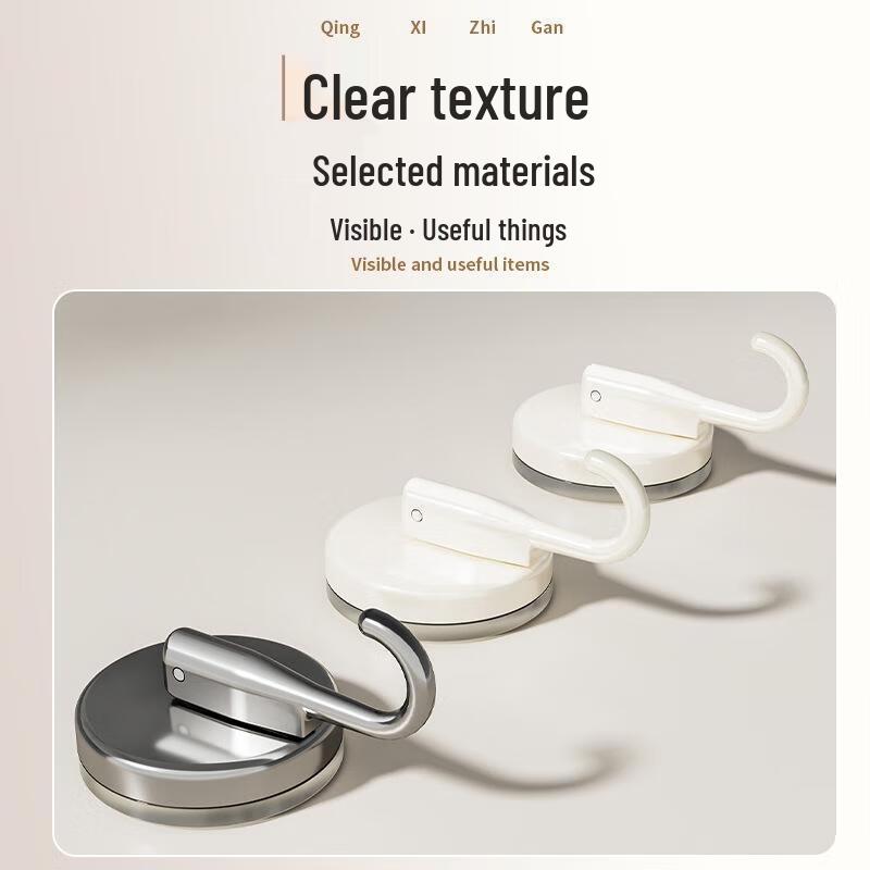 JINGRUIXIANG Stainless Steel Suction Cup Hooks (2-Pack)
