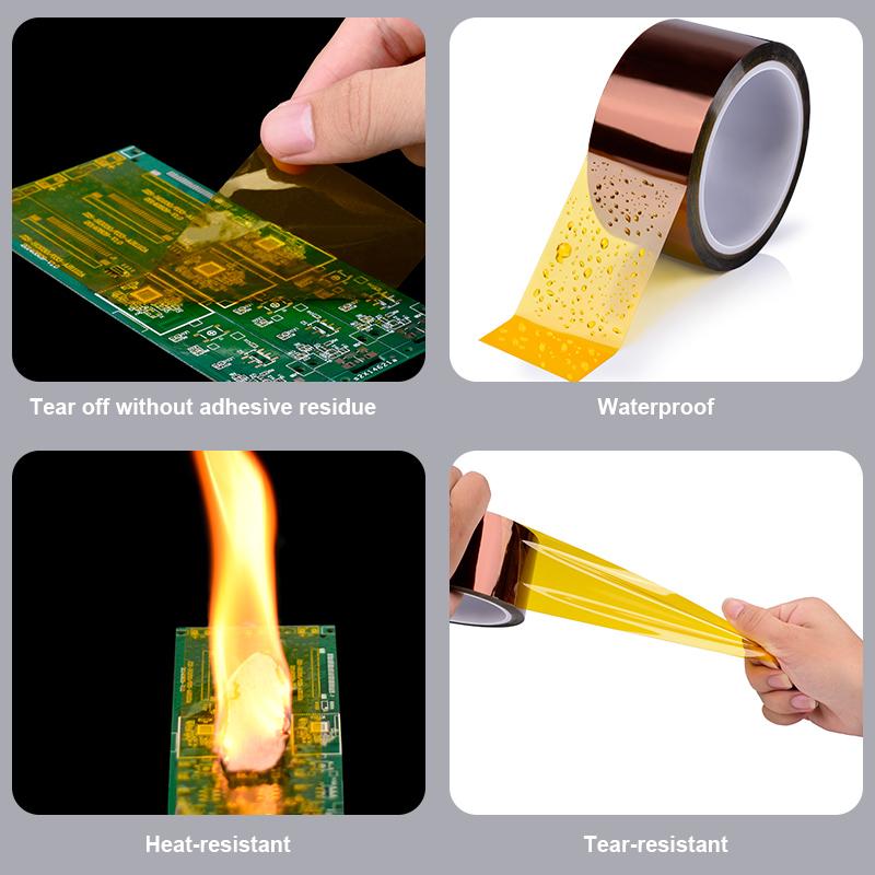 Thickened 0.08mm Gold Finger Tape High Temperature Resistant Battery Insulation Circuit Board Protection AntiStatic SingleSide