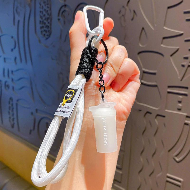 

Colorful Rope Keychain Anti-Lost Short Wrist Lanyard Strap With Keyring For Backpack Phone Key Universal Accessories прозорий