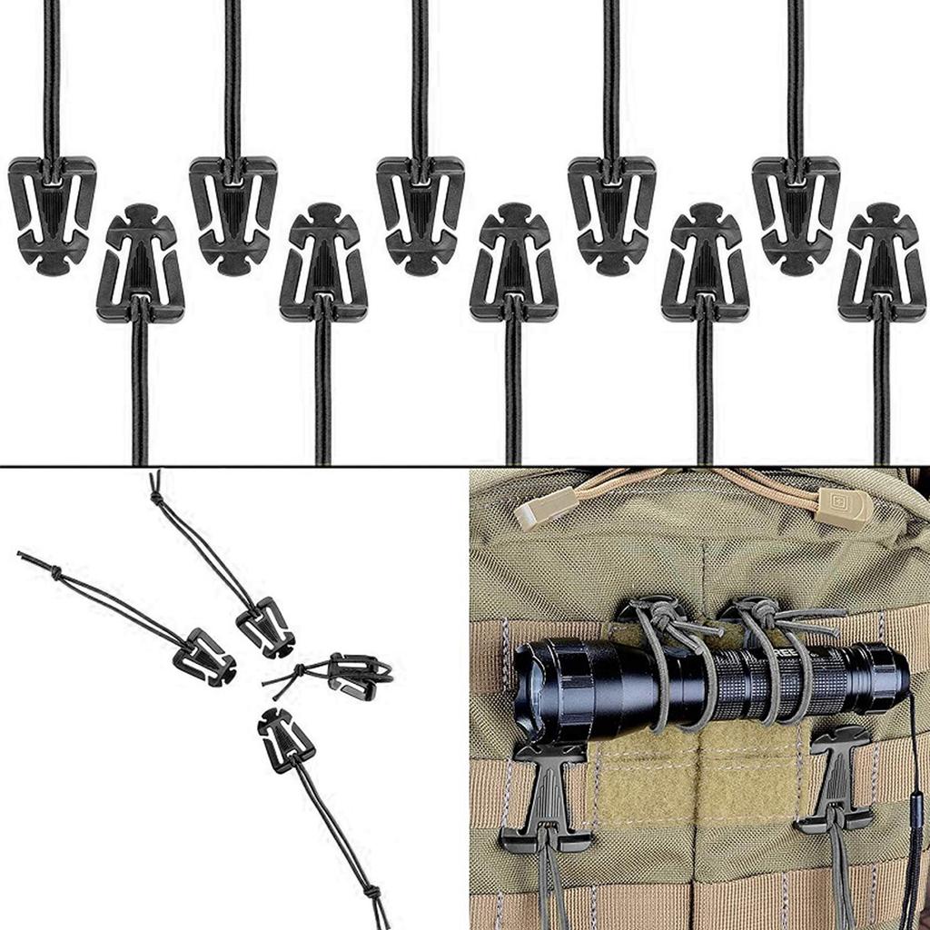 30 Pieces Backpack Bag Clip Strap Set with D Grimlock Locking Web Dominator Elastic St s Strap Management Tool Buckle