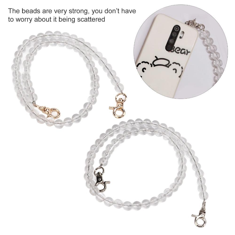 

2pcs Metal Chain Bag Strap Transparent Purse Chain Bead Assortments Bag Chain Crossbody Use M