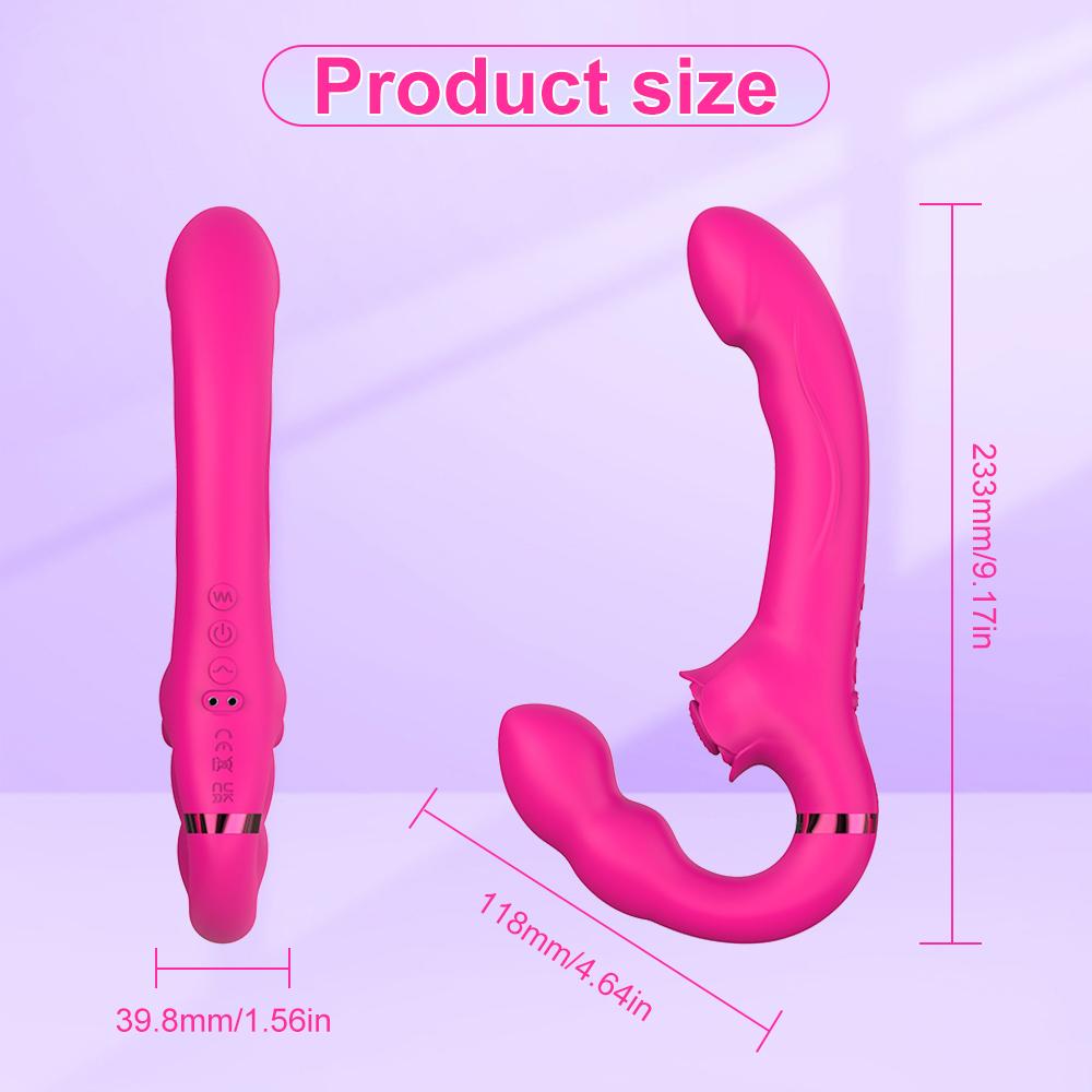 Remote Control Double Ended Dildo Vibrator 5 Flapping 10 Vibrating Vagina G Spot Stimulator Lesbian Sex Toys for Woman Couples