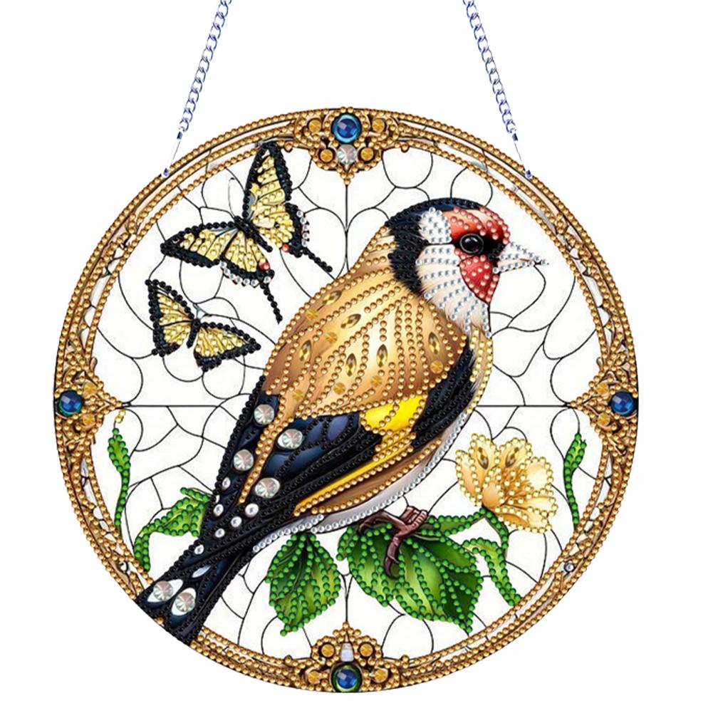 Flower Theme 2D Flat DIY Special Shape Rhinestone Diamond Art Window Pendants Diamond Painting Set Wall Decor for Home & Windows