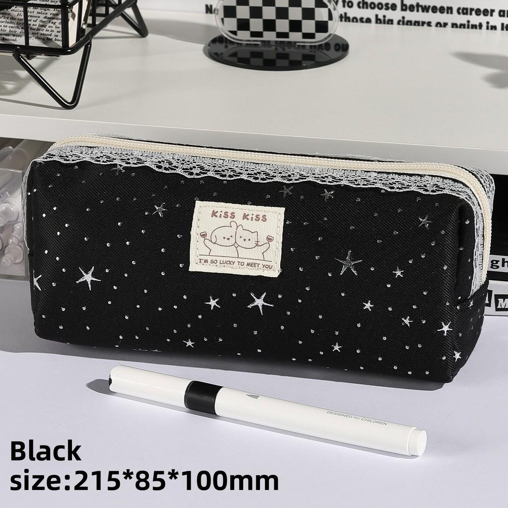 Korean Style Large Capacity Pencil Case With Fabric Material For Students And Office Use