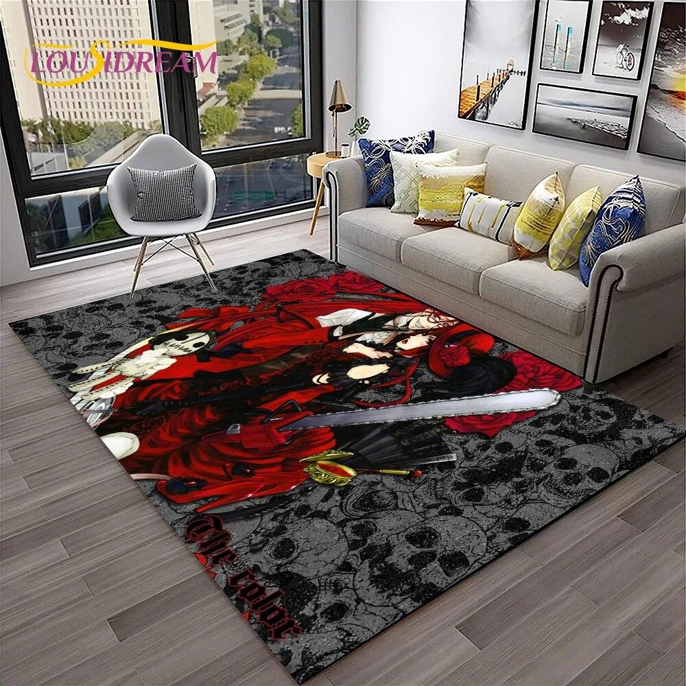 Cartoon Black Butler Anime 3D Carpet Rug for Home Living Room Bedroom Sofa Doormat Decor,kids Play Area Rug Non-slip Floor Mat
