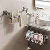 No-Drill Staggered Double & Single Rod Bathroom Towel Rack