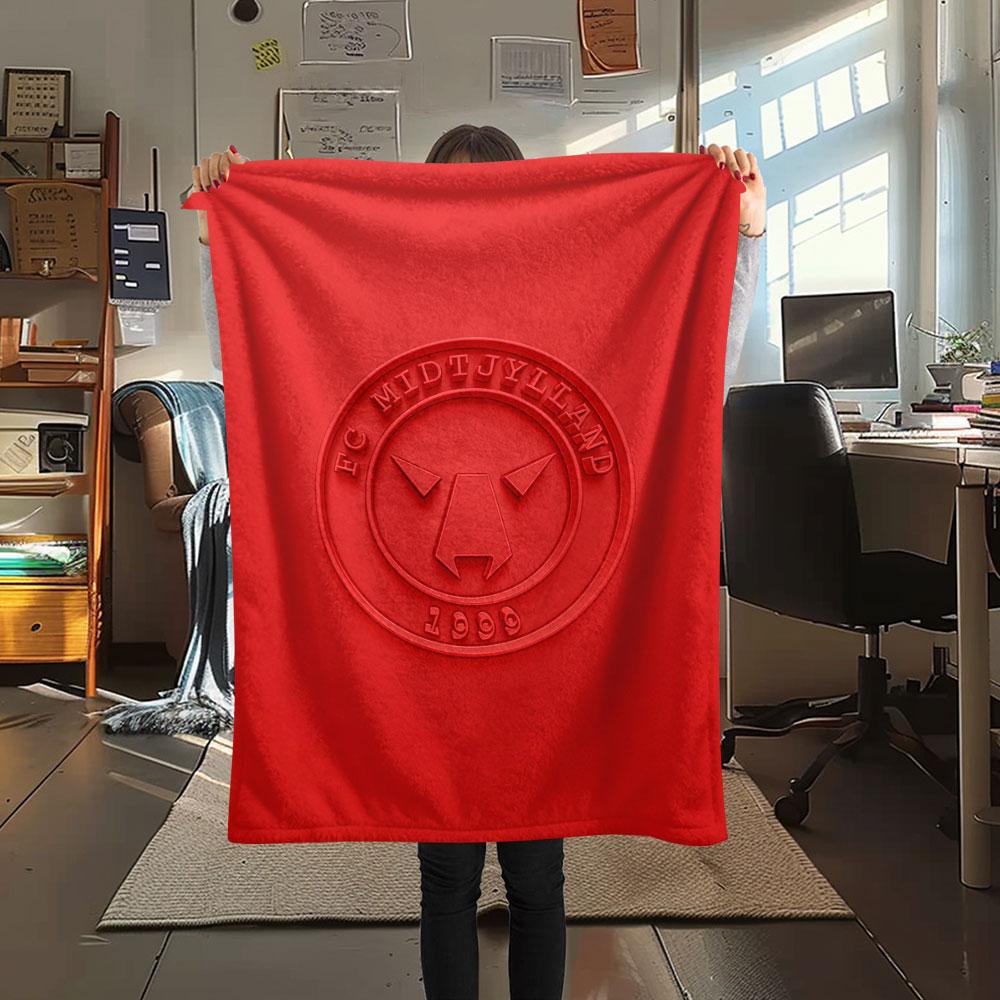 FC Midtjylland logo FlAannel Blanket, High quality Comfortable for All Seasons, Home Decor, Warmth and Comfort