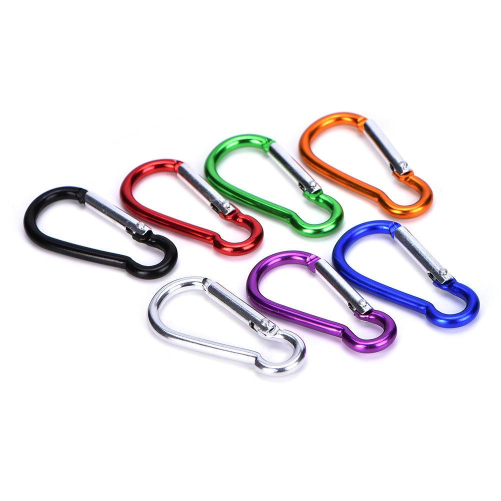 Aluminum Keyring Carabiner D-Ring Key Chain Clip Karabiner Snap Hook Camping