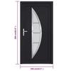 VidaXL Porte d'entrée anthracite 108x208 cm PVC 3187878