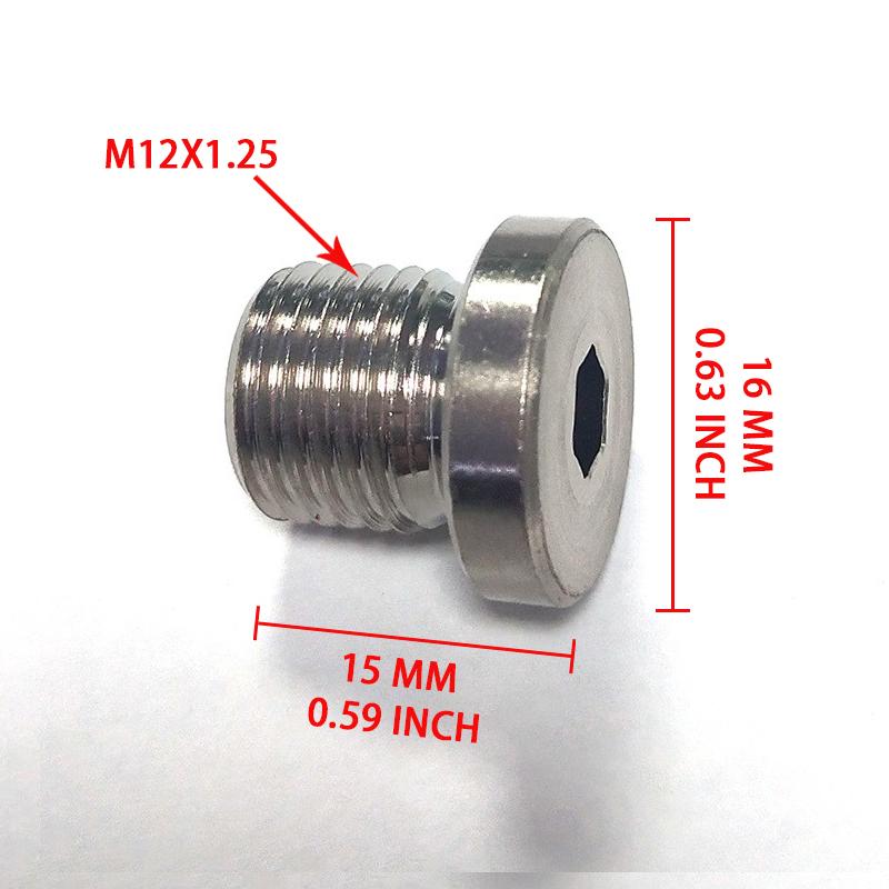 O2 Oxygen Sensor PLUG CAP STAINLESS STEEL M12x1 5mm M12X1.25mm M12X1.75mm HEX Bung Universal M12X1.25