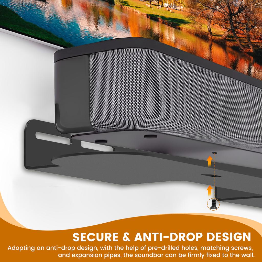 Universal Soundbar Stand Metal Wall Mount Speaker Stands Vibration Free Anti Drop Sonos Beam Wall Mount Bracket Home Decoration