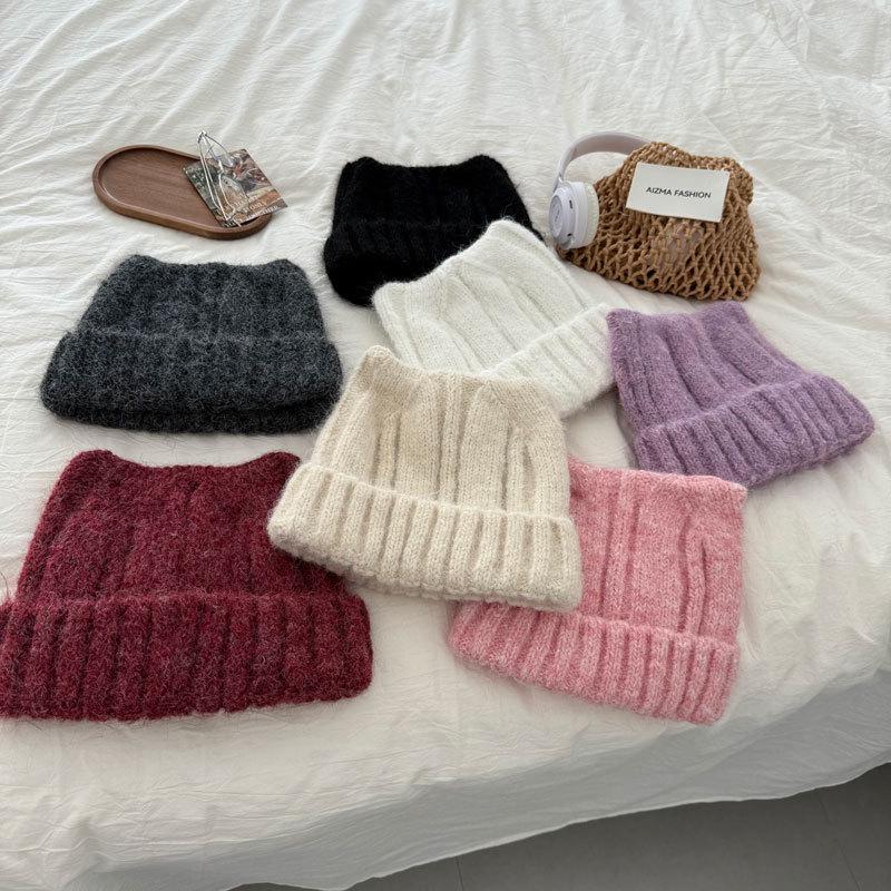 Cute Cat Ear Wool Hat for Women: Stylish Autumn/Winter Ear Protection, Personality Show, Warm Knitted Skullcap