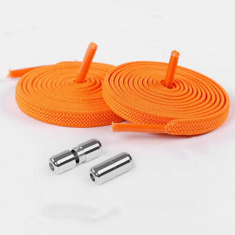 1Pair/3Pair 0.6 Cm Flat Elastic Shoelace Metal Buckle Shoelaces for Sneakers Kids and Adults Quick-Release Laces