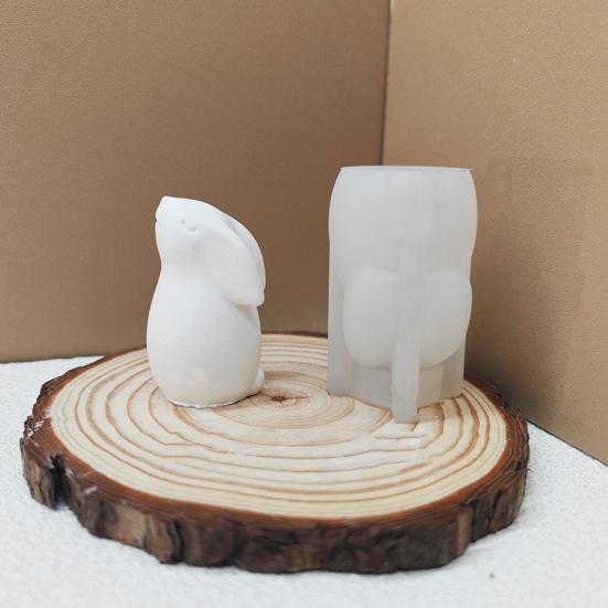 Rabbit Silicone Mold Candle Soap Wax Resin Clay Chocolate Cake Making Mold Non-Stick High Temperature Resistant Mold