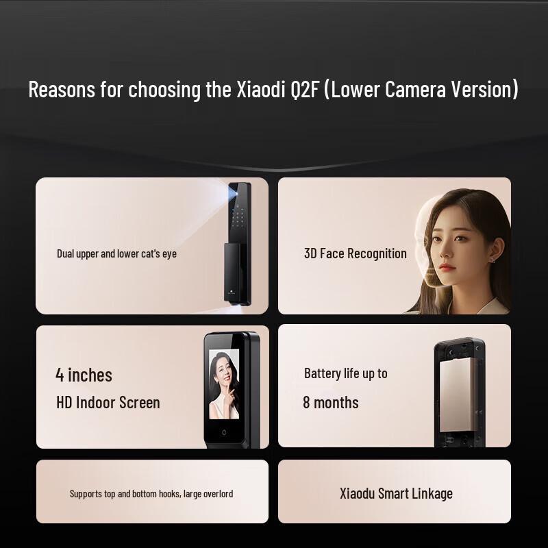 DESMAN Q2F Pro Smart Door Lock with Facial Recognition and Visual Peephole