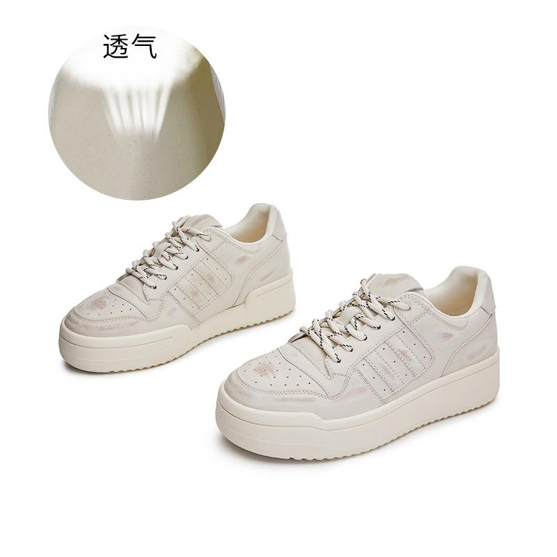 

Platform white shoes women s 2025 spring new retro heightening sports board shoes casual versatile women s shoes fashion single shoes 35