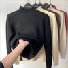 Office-lady Dolcevita Solido Maglione Donna Autunno Inverno Casual Pile Addensato Caldo Pullover Moda Loose Fit Soft Top 29760