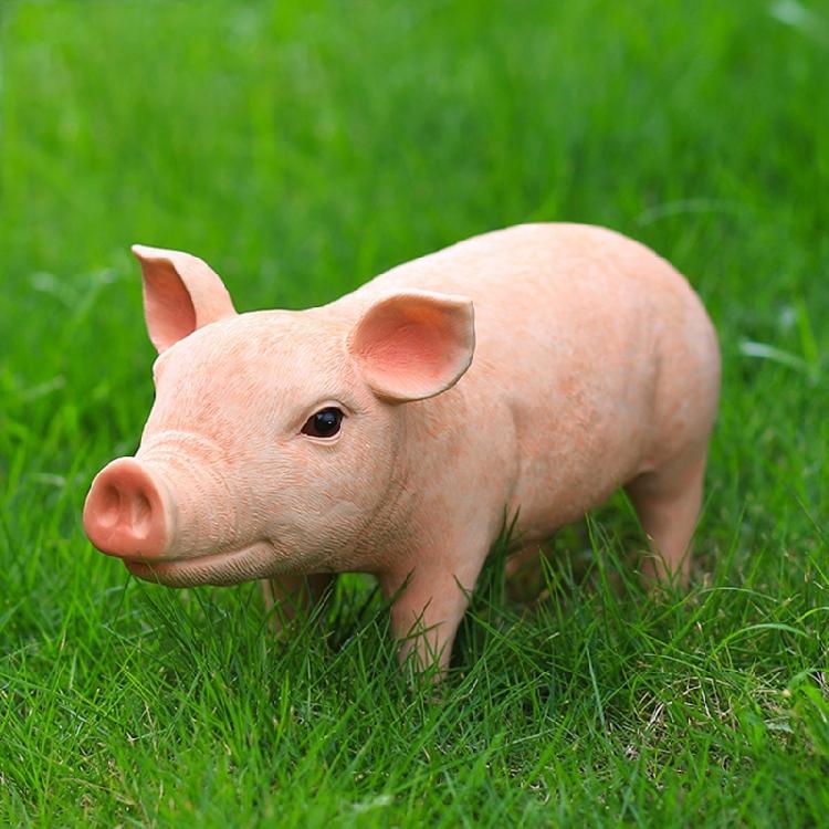 Resin Pig Statue Cute Animal Sculpture for Garden Yard Patio Outdoor Decoration Lawn Ornament Animal Statue Figurine