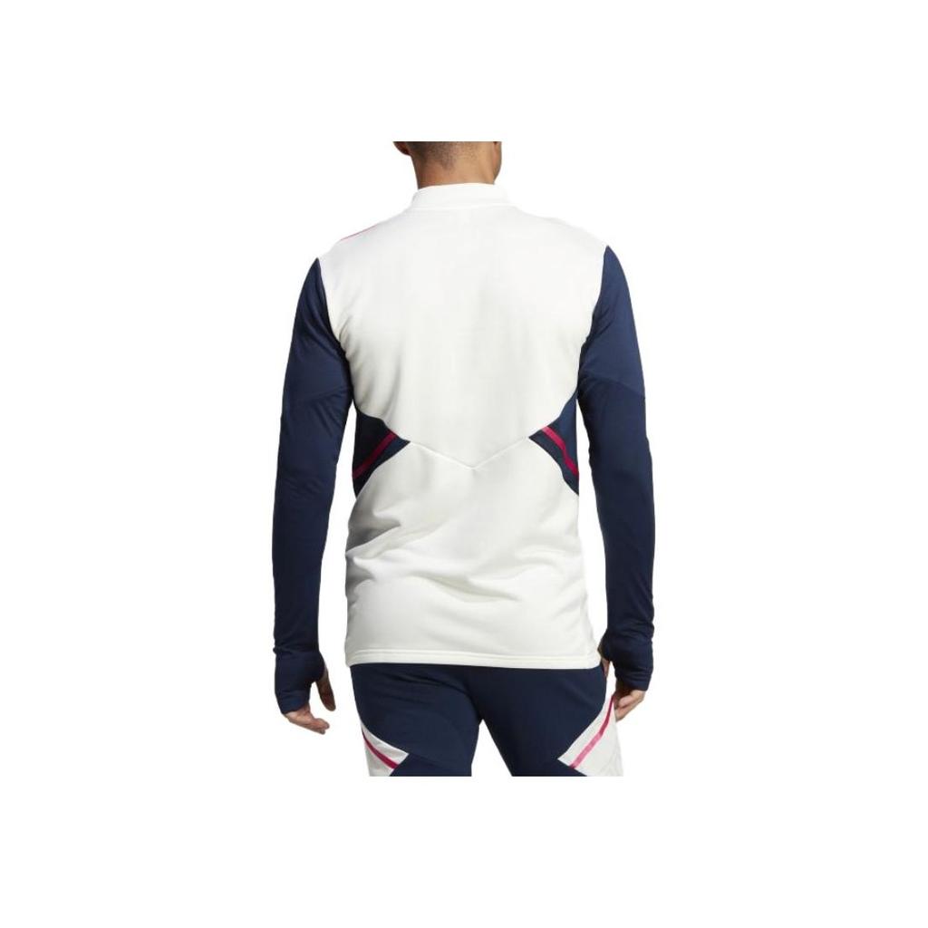 Adidas Letter Brand Logo Print Striped Retro Football Color Block Long Sleeve T-Shirt Men Tops Gray White HT4437
