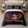 Set Biancheria da Letto Personalizzato Motivo AC Milan, Stampa Nome Testo 1 Copripiumino più 2 Federe Tessile per la Casa