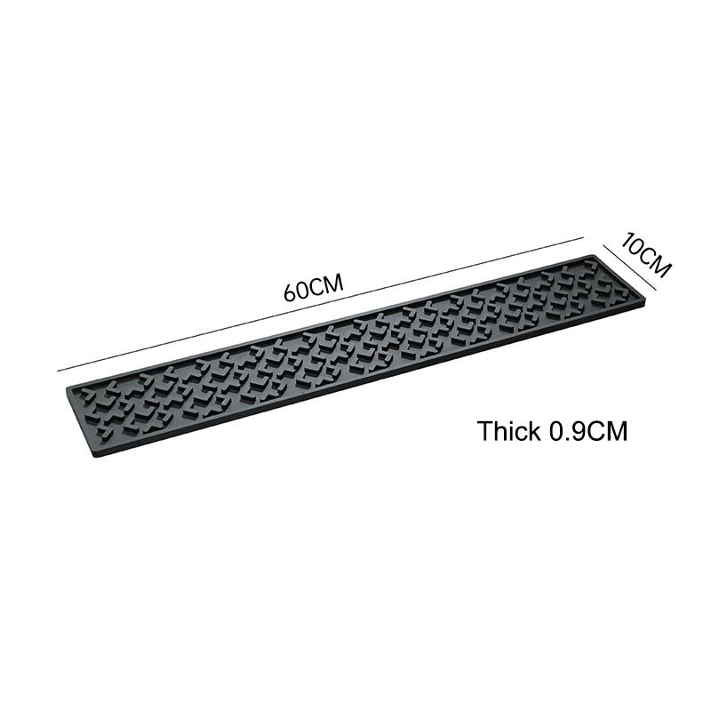 Silicone Coffee Maker Mat Countertop Bar Spill Mats Bar Service Mat Dish Glass Drying Mat For Barista Cocktail Bartender Black